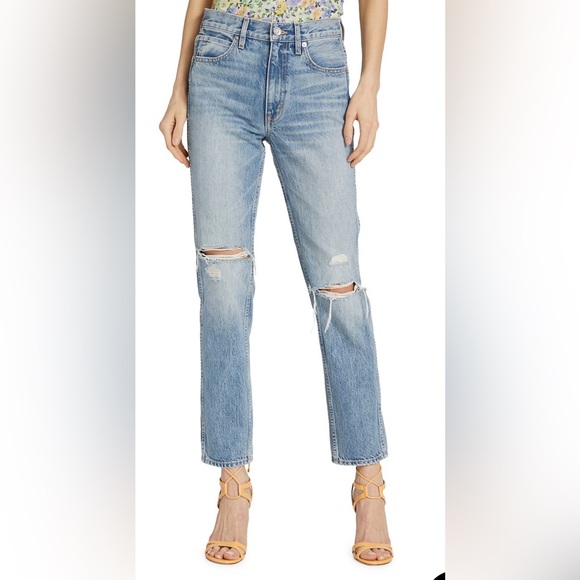 NWOT SLVRLAKE Virginia Distressed slim-leg jeans size 24 - Picture 3 of 8